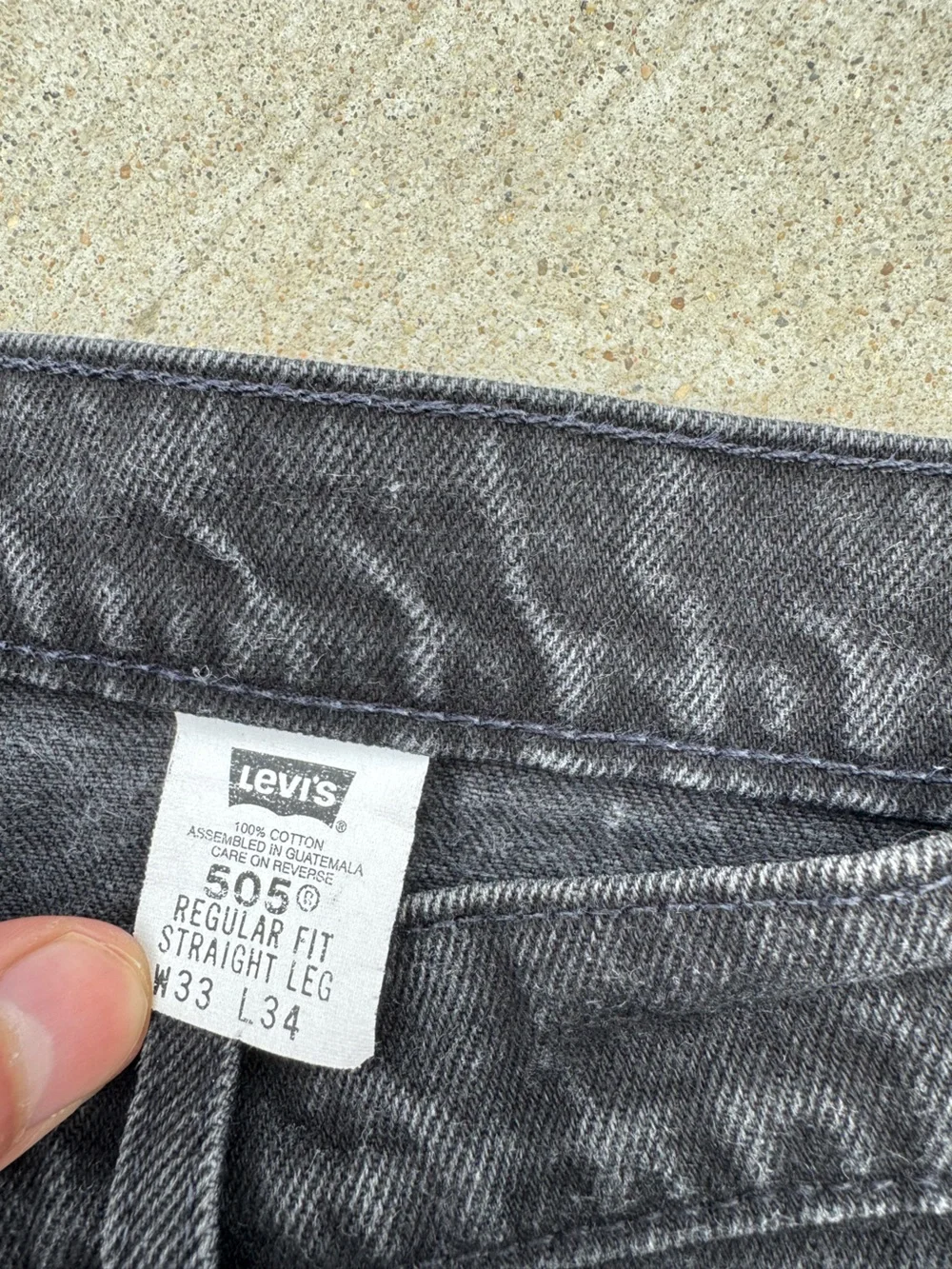 Vintage Levi’s 505 Faded Black Orange Tab Cutoff Shorts Size 33 90s